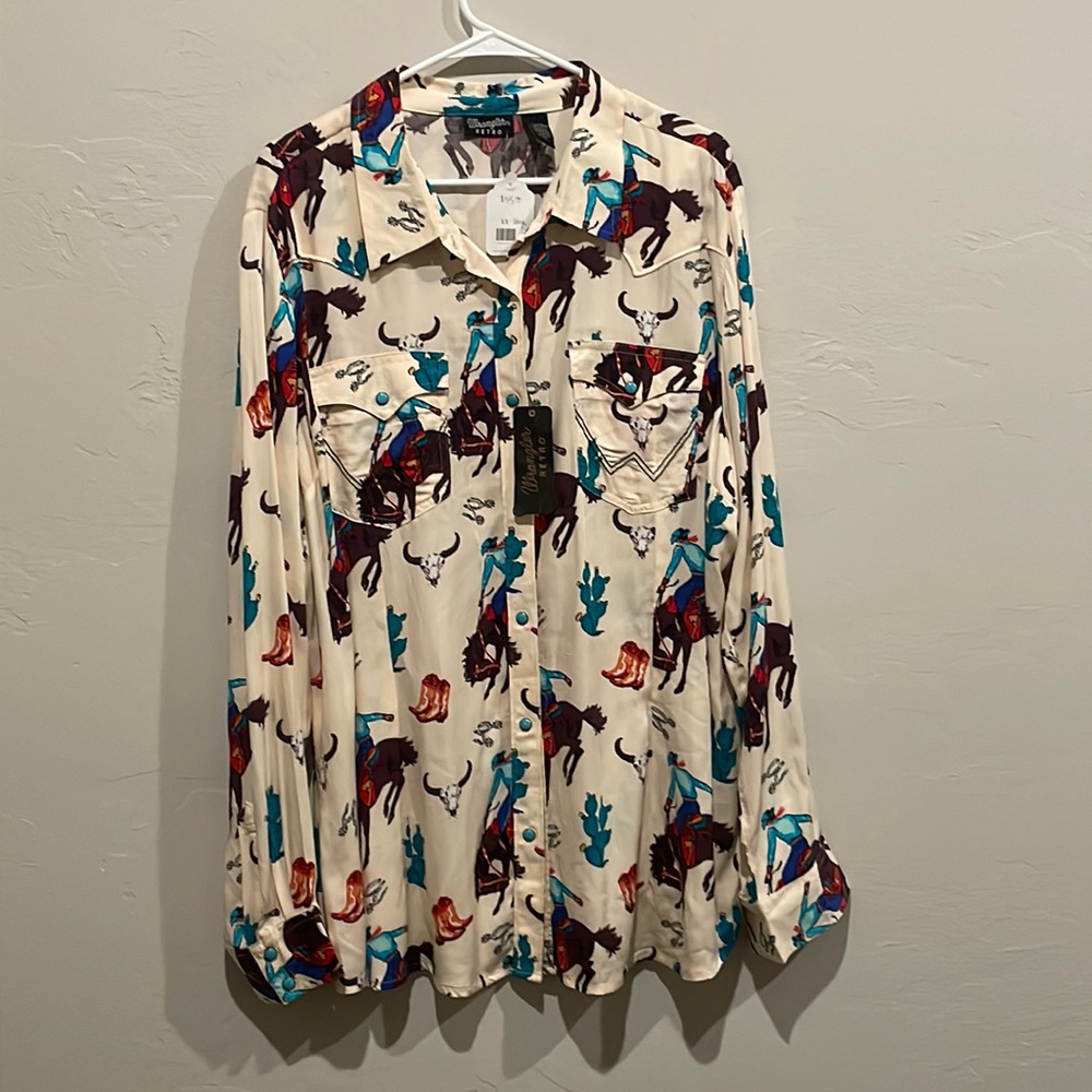 Wrangler western shirt size XXL turquoise